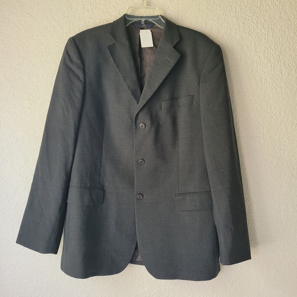 Brooks Brothers Jacket Men 42 LG Short Gray Blazer Wool Sport Coat Stretch 346
